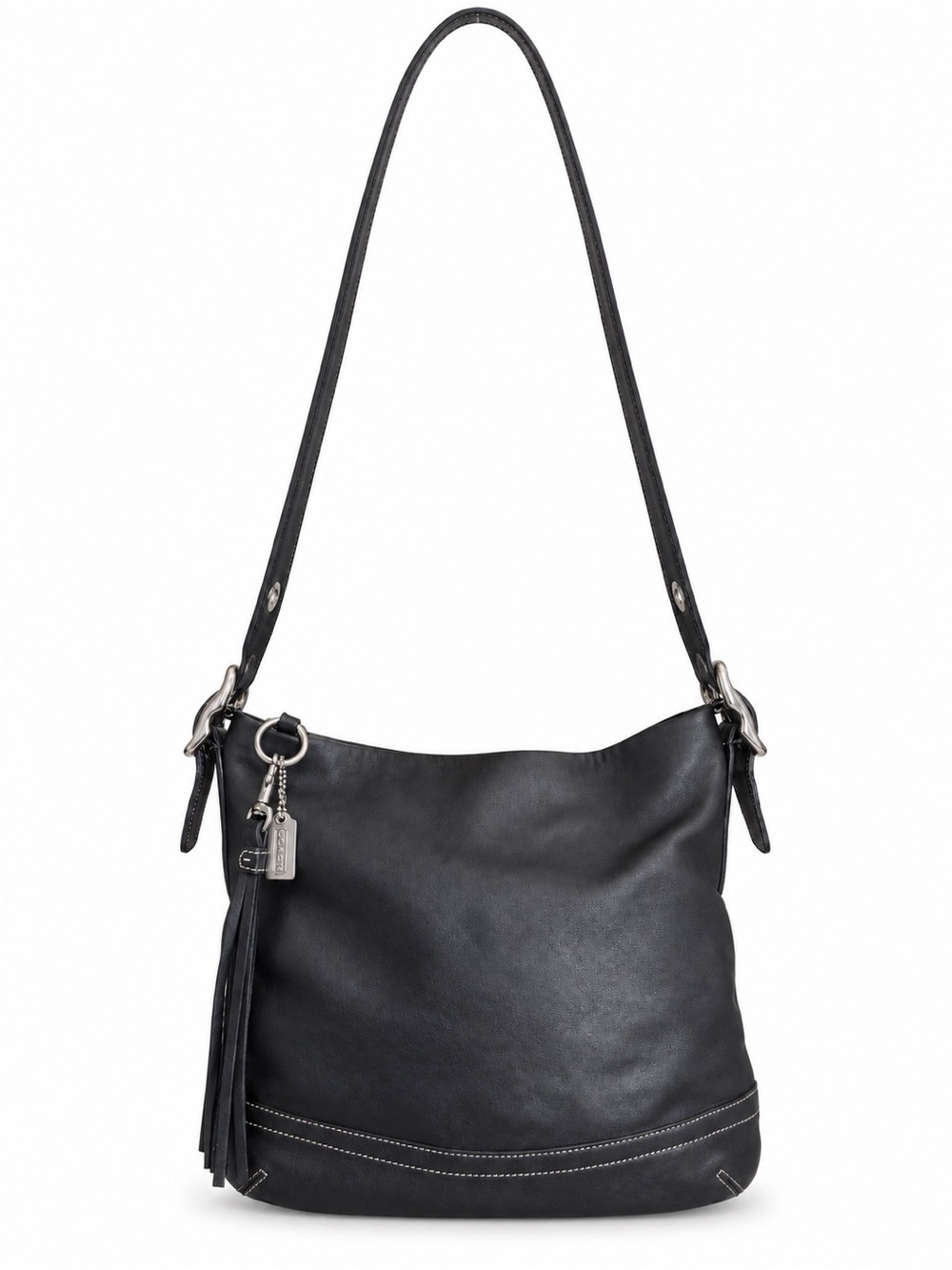 Coach Vintage 1415 Soho Slim Duffle Black Leather Hobo Crossbody Y2K